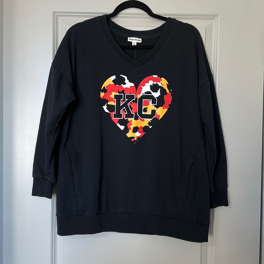 Kansas City Chiefs Black Leopard Heart Tunic